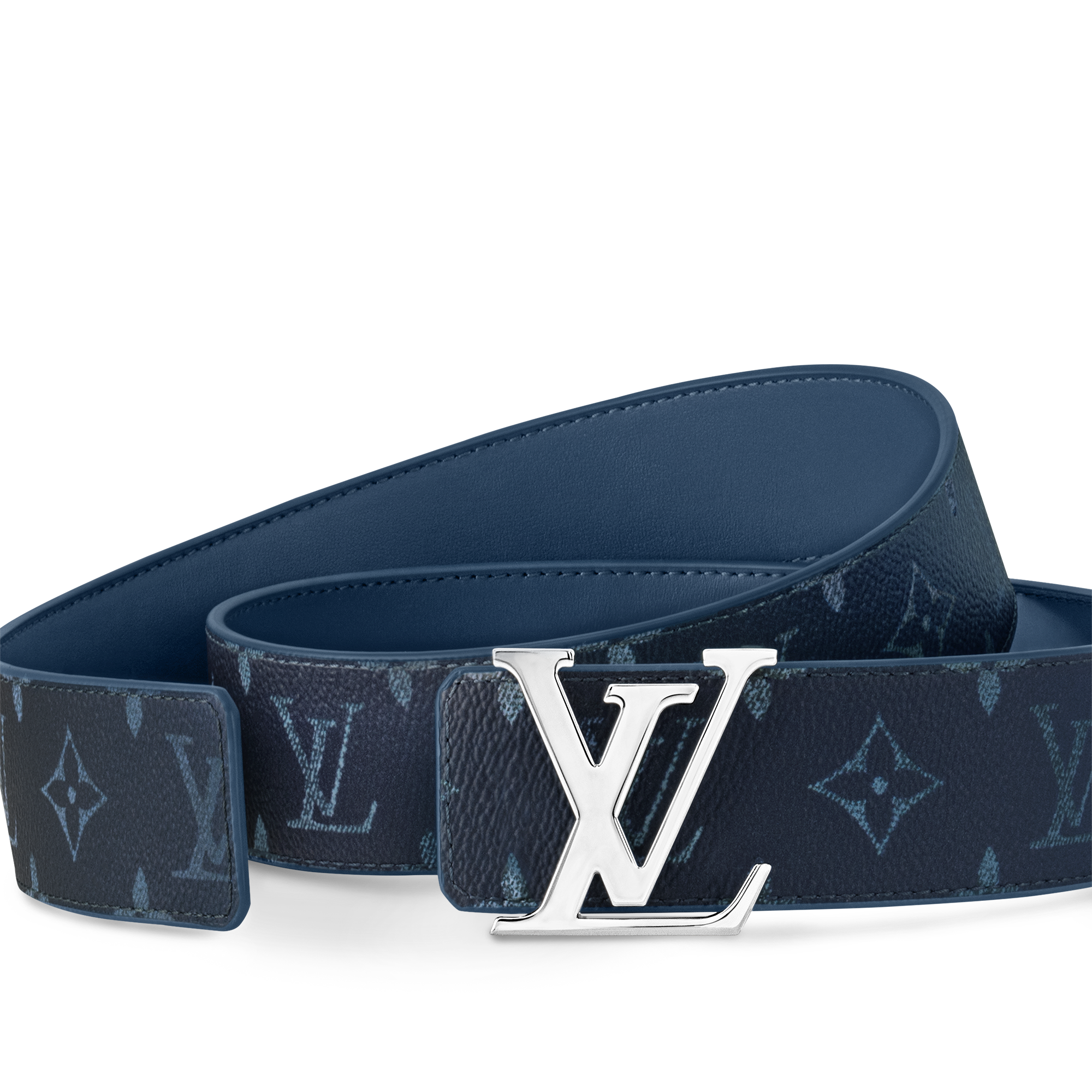LV Initials 40MM Reversible Belt - Luxury Blue | LOUIS VUITTON